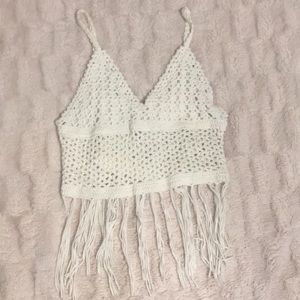 Crochet white crop top!